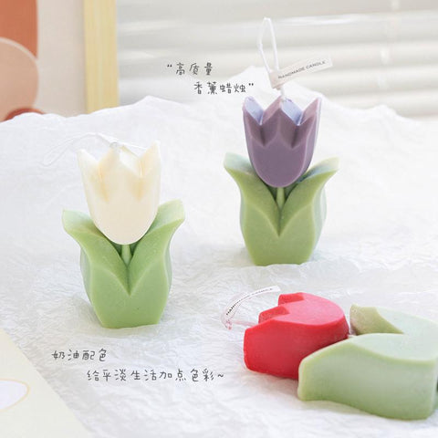 Tulip Scented Candles Home Decoration-HA00385-Veeddydropshipping
