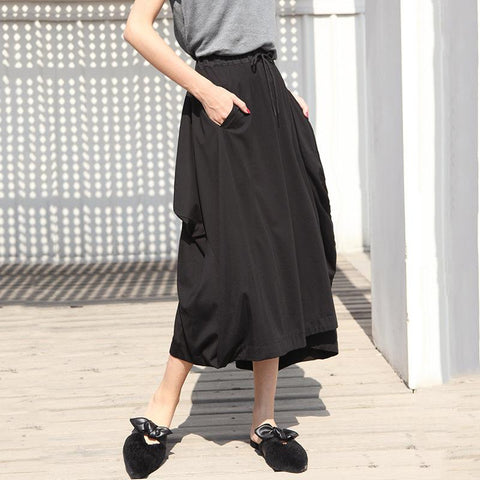 Women Loose Irregular Capri Skirt Pants-WF00645-Veeddydropshipping