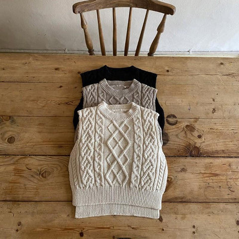 Baby Girl Knitwear Sleeveless Sweaters Autumn Boys Cotton Vest Coat-TB01241-Veeddydropshipping