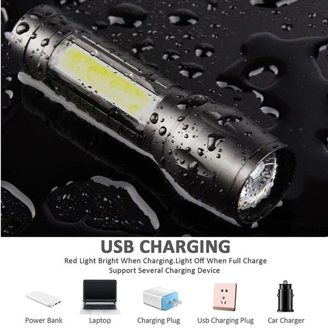 Mini Rechargeable LED Flashlight High Power Zoom Torch Outdoor Camping-TI00768-Veeddydropshipping