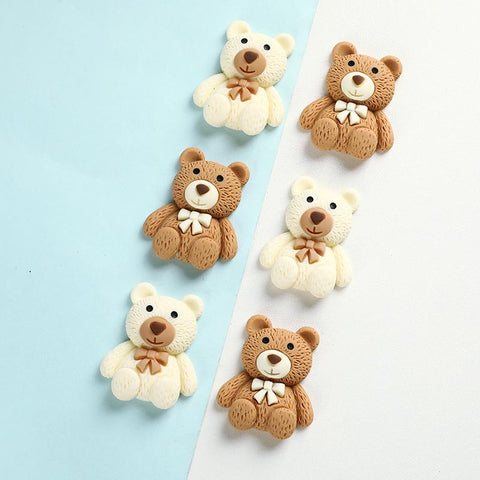 Caroon Bear Resin Cabochon Flatbacks Bows Accessories-HA00340-Veeddydropshipping