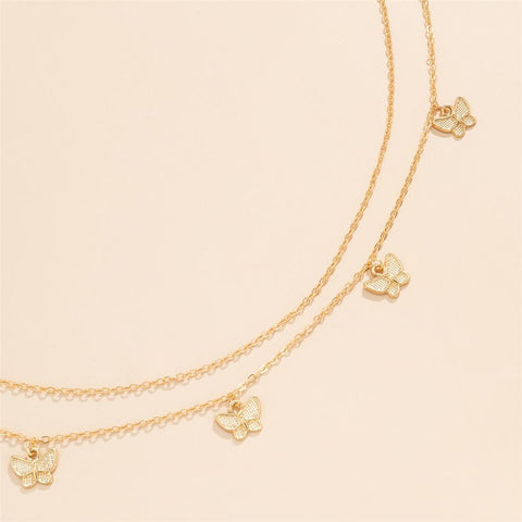 Gold Plate  Sexy Double Thin Chain Women Waist Chain  Body Jewelry-JW01371-Veeddydropshipping