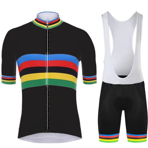 Black 2020 World Champion Cycling Jersey Set Pro Cycling Clothing Men Race Road -OS00459-Veeddydropshipping