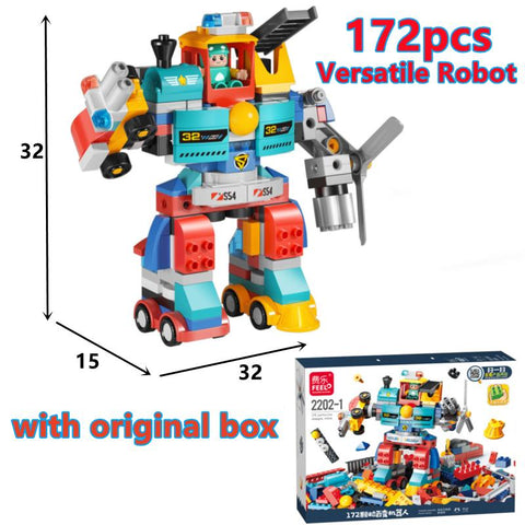 DIY Large Big Size Changeable Robot Building Blocks Set Gun Duploed City-TB01473-Veeddydropshipping