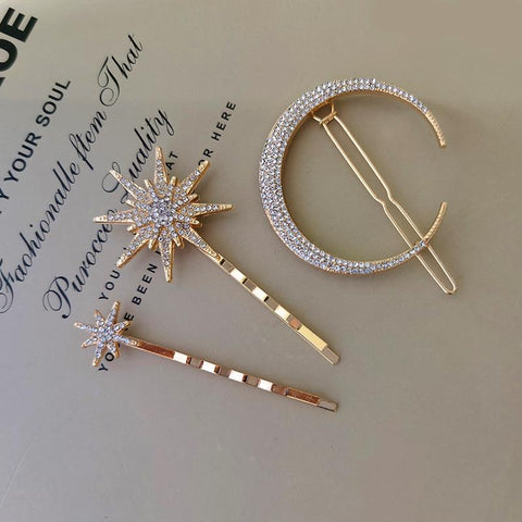 Ancient  Star Rhinestone Hairpin Vintage Women  -JW00502-Veeddydropshipping