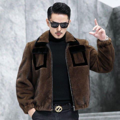 Men 2023 Autumn Winter Fashion Sheep Shearing Jackets Male Leopard-TB01232-Veeddydropshipping