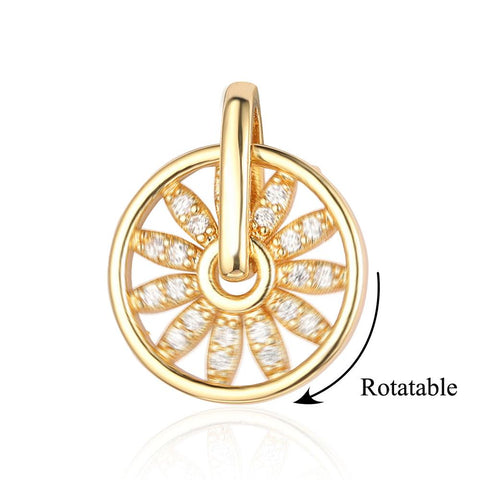 Snowflake  Zircon Fidget Pendant Wholesale Charms  Jewelry Necklace Fashion