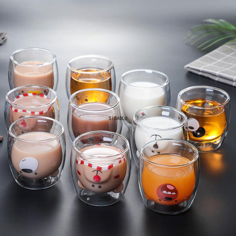 Double Wall Glass Mug Coffee Cup-HA01285-Veeddydropshipping