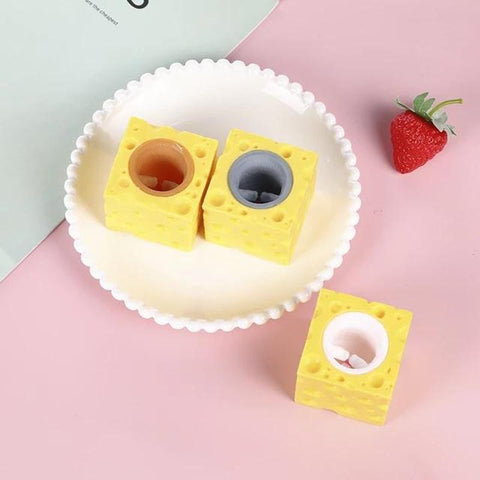 Pop Up Funny Mouse And Cheese Block Squeeze Anti-stress Toy-TB01511-Veeddydropshipping