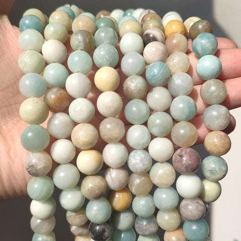 Natural Stone Beads Blue Round Beads For Jewelry Making-JW01477-Veeddydropshipping