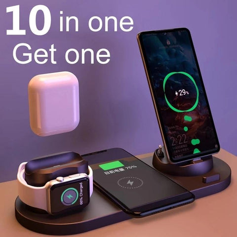 30W 10 in 1 Wireless Charger Stand Pad For iPhone 14 13 12 Apple Watch Qi Fast Charging-PA01038-Veeddydropshipping