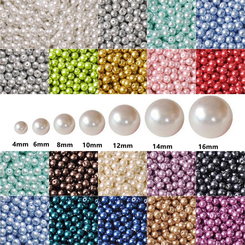 Lot Colors Round Pearl Coated GlassMaking DIY Crafts -JW00140-Veeddydropshipping