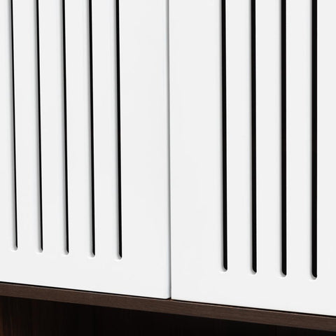 Modern Walnut 2-Door Shoe Cabinet-HA01743-Veeddydropshipping