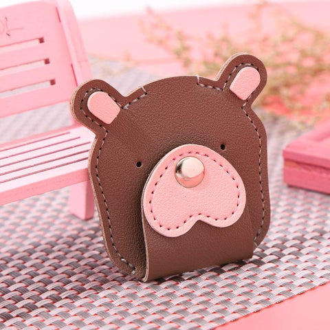 1PC Cute Animal Leather Cable Winder Cartoon Data Cable Headphone Wire Cable Organizer Mobile Phone-PA00935-Veeddydropshipping