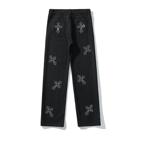 Hiphop Jeans Straight Trousers Men Jeans  Boyfriend-MF00543-Veeddydropshipping