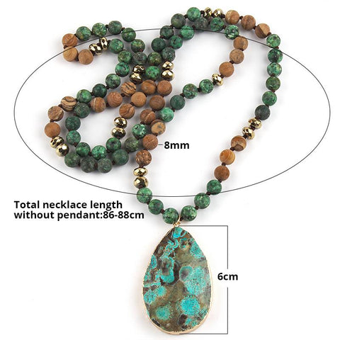 Jewelry Natural Necklace Stones With Semi Precious Pendant-JW01252-Veeddydropshipping