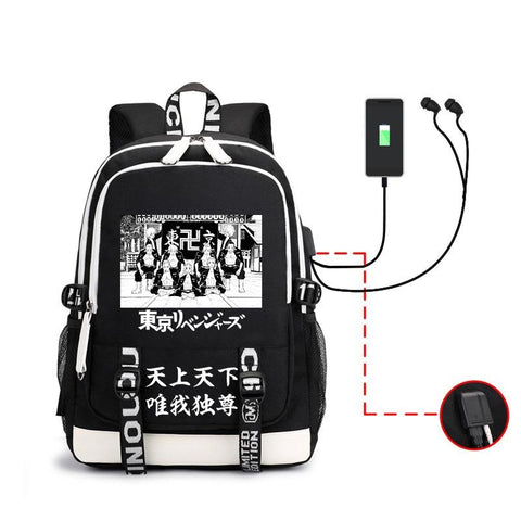 Character Print USB Shoulderbag Travelbag Bookbag Laptop Boy-BS00269-Veeddydropshipping