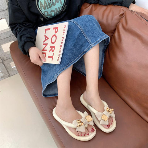 Fashion Bowknot Flip Flops Beach Shoe Home Non-slip-BS01261-Veeddydropshipping