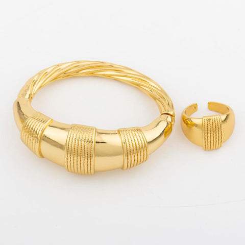 18k Gold Plated Jewelry Set  Earrings and Pendant Set -JW00305-Veeddydropshipping