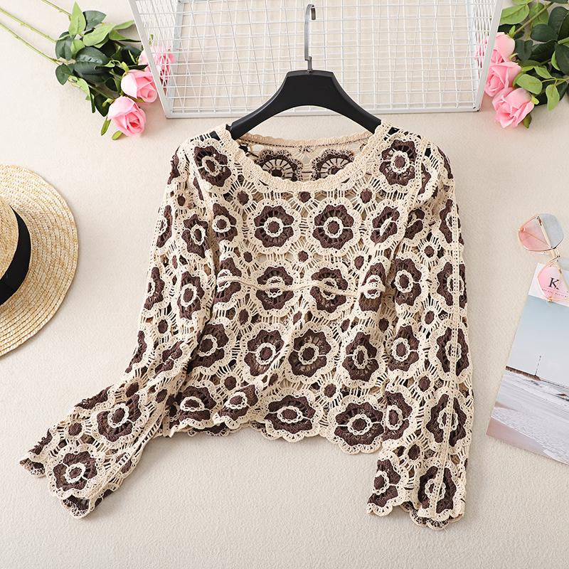 Women Crochet Cardigans Vintage Knitted Sweaters-Veeddydropshipping