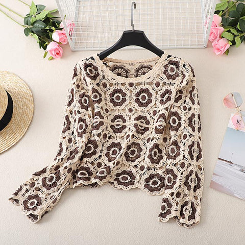 Women Crochet Cardigans Vintage Knitted Sweaters-Veeddydropshipping