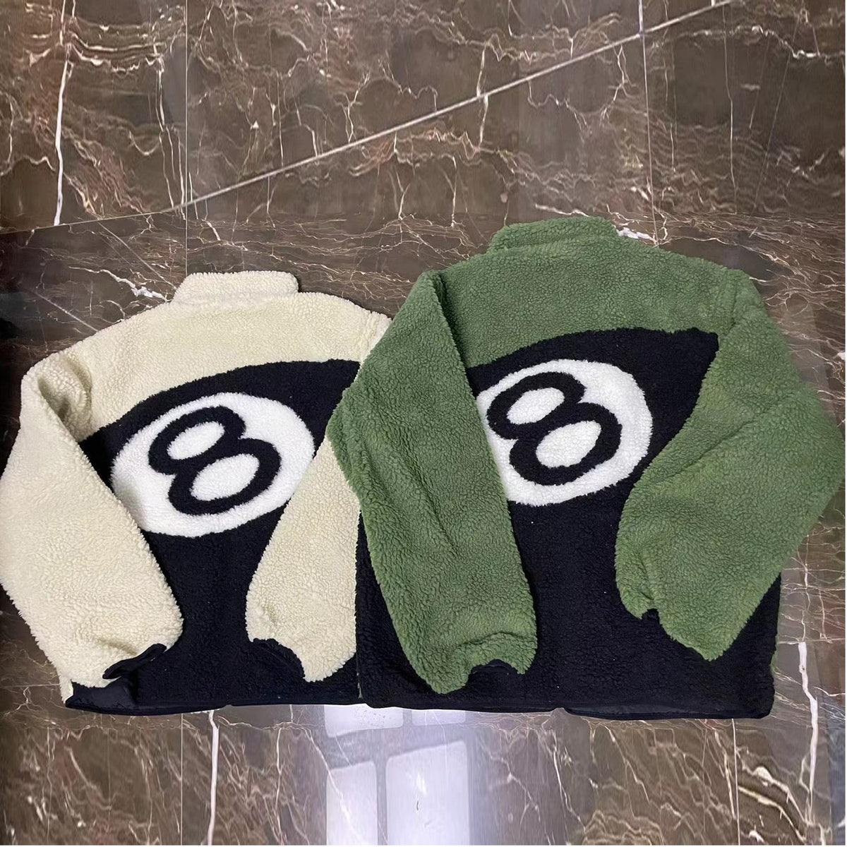 Double Sided Lamb Fleece Black 8 Billiards-MF01065-Veeddydropshipping