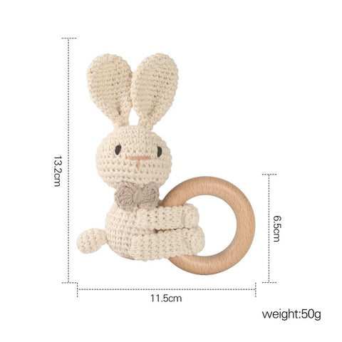 1PC Crochet Animal Rattles Soother Bracelet Cartoon Bear Baby Rattle Toy-TB00824-Veeddydropshipping