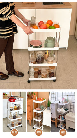 Durable Rolling Storage Shelf Movable Gap Storage Rack-HA01679-Veeddydropshipping