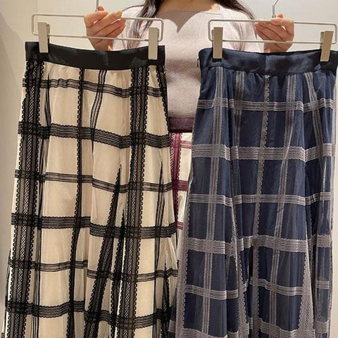 High Waist Slim A-line Long Skirt-WF00507-Veeddydropshipping