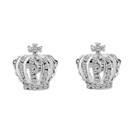 Crown Cufflinks Men Women Classic Crystal Rhinestone Cufflinks Shirts -JW01297-Veeddydropshipping