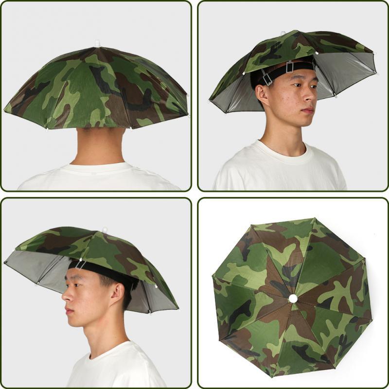 Portable Rain Umbrella Hat Foldable Outdoor Sun Shade Waterproof Camping Fishing Hiking -OS00480-Veeddydropshipping