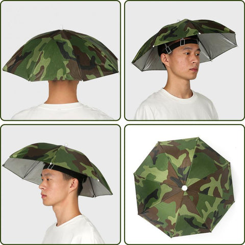 Portable Rain Umbrella Hat Foldable Outdoor Sun Shade Waterproof Camping Fishing Hiking -OS00480-Veeddydropshipping