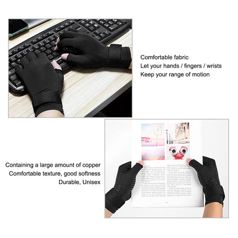 1 pair Arthritis Gloves Compression Gloves with Strap Fingerless Glove Hand Wrist Support-OS01043-Veeddydropshipping