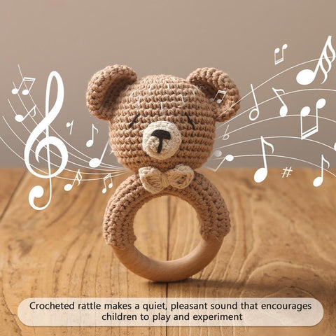 1PC Crochet Animal Rattles Soother Bracelet Cartoon Bear Baby Rattle Toy-TB00824-Veeddydropshipping