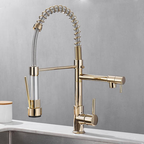 Kitchen sink copper pull kitchen faucet double-TI00607-Veeddydropshipping
