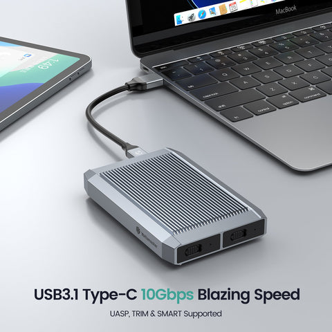 Dual  SSD Enclosure  Blazing  Thunderbolt   Compatible-CO00937-Veeddydropshipping