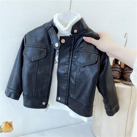 Spring Autumn Children Boys Girls leather jacketJacket 2021 New Fashion-TB01021-Veeddydropshipping