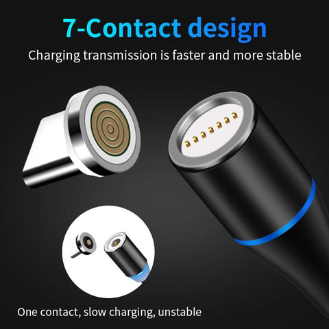 3A Magnetic USB Cable Fast Charge Micro USB Type C Cable For iPhone Samsung S20-PA01025-Veeddydropshipping
