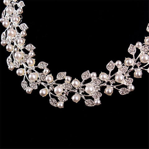 wedding jewelry Bridal Crystal Necklace Earring Sets  -JW00370-Veeddydropshipping