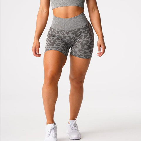 Wild Thing Leopard Seamless Shorts Spandex Shorts Women Fitness Elastic -OS00790-Veeddydropshipping