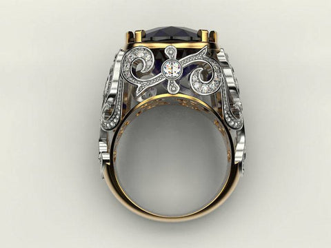 Fashion Silver Color Carving  Engagement Ring Jewelry -JW00559-Veeddydropshipping