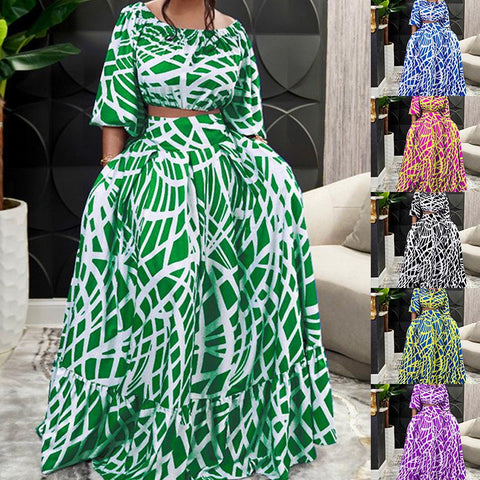 Women Half Sleeve Sets African Suit-WF01531-Veeddydropshipping