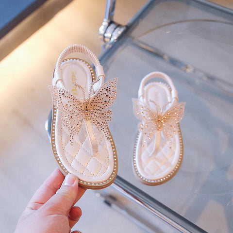 Rhinestone Butterfly Shoes for Kids Girls Flip Flops Jelly Sandals Shoes-TB00181-Veeddydropshipping