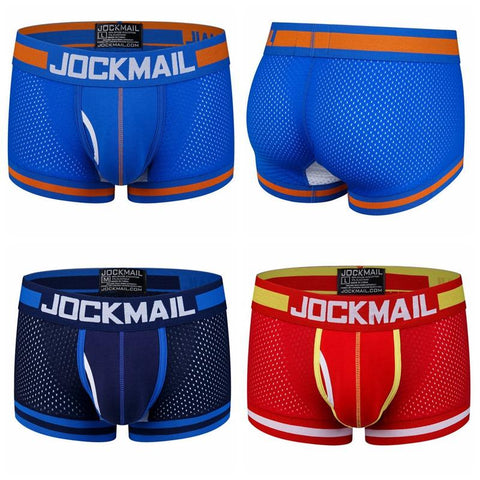 Lingerie Cotton/Mesh Sexy Boxer Shorts Low Waist Sexy Male-MF01456-Veeddydropshipping