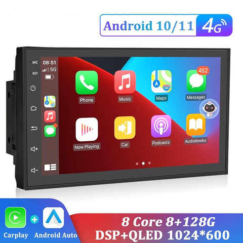 8G 128G Car Radio GPS 2 din Android 10.0 Auto Carplay Universal-AM00523-Veeddydropshipping