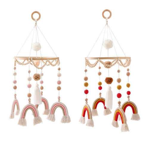 Baby Toys Wooden Rattles Nordic Style Rainbow Infant Crib Mobile Bed Bell-TB00504-Veeddydropshipping