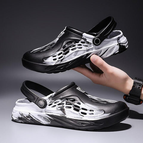 Black Men Beach Sandals Casual Outdoor Slip On Men Garden-BS01474-Veeddydropshipping