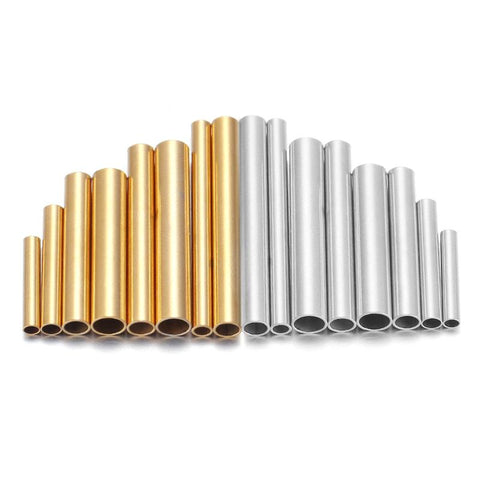 Steel Tube Beads Metal Long Tube Connectors  DIY Jewelry Making-JW01484-Veeddydropshipping
