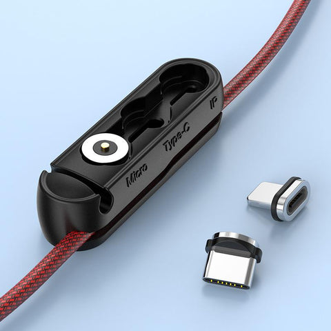 Cable Organizer &amp; Magnetic Plug Box Silicone USB Cable Winder Flexible Cable-PA00923-Veeddydropshipping
