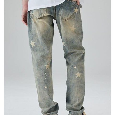 Clothing High Street Vintage Washed Men Jeans-MF00458-Veeddydropshipping